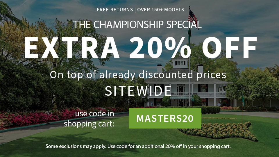 Extra 20% Off Sitewide. Use code MASTERS20 at your shopping cart.