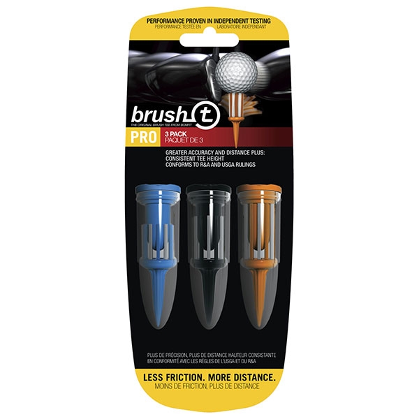 Brush T Bristle Combo 3-Pack Wood, Driver, & Oversize Golf Tees (w/ 3 Ball Markers)