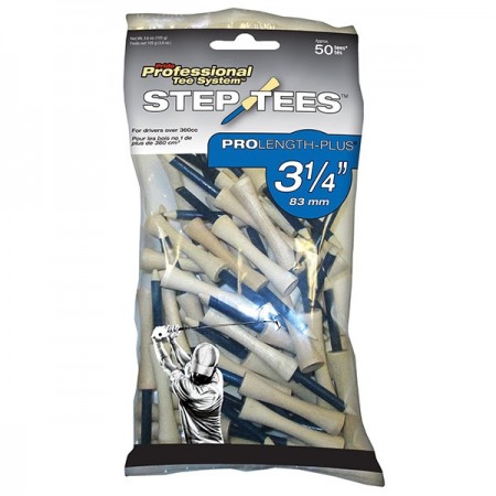 Pride Professional Tee System 3-1/4 Inch ProLength Plus Step Tees - 50 Pack