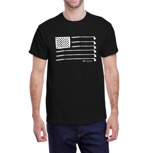 American Flag Crew Neck T-Shirt Black
