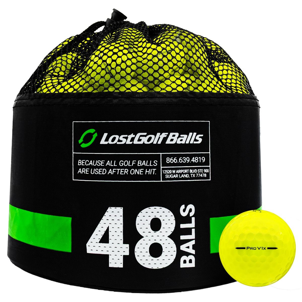48 Titleist Pro V1x 2025 Yellow Bag
