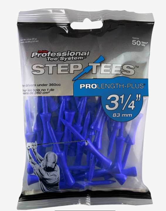 Pride Professional Tee System 3-1/4 Inch ProLength Plus Step Tees - 50 Pack