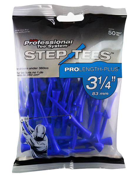 Pride Professional Tee System 3-1/4 Inch ProLength Plus Step Tees - 50 Pack
