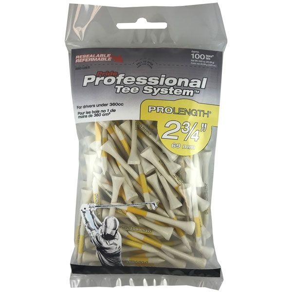 Pride Professional Tee System 2-3/4 Inch ProLength Tee - 100 Pack