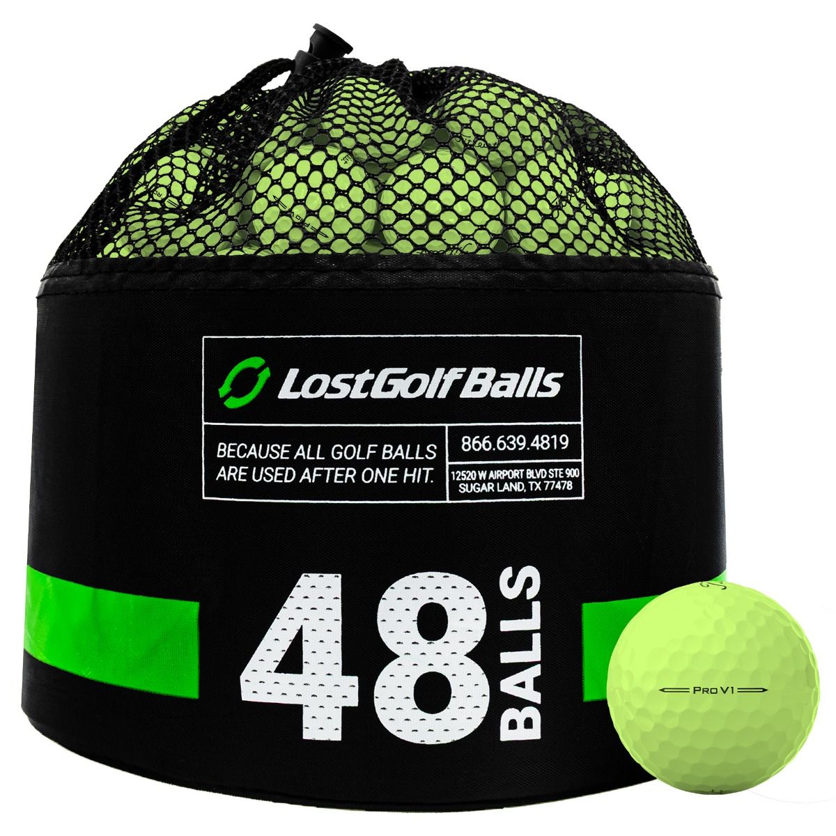 48 Titleist Pro V1 2023 Yellow Bag