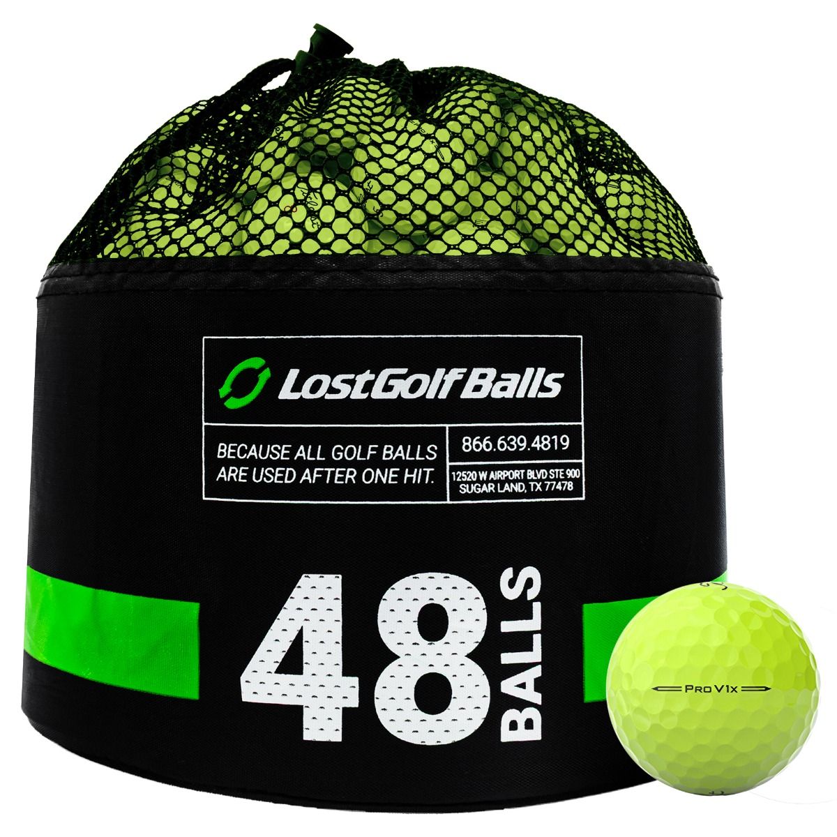48 Titleist Pro V1x 2023 Yellow Bag