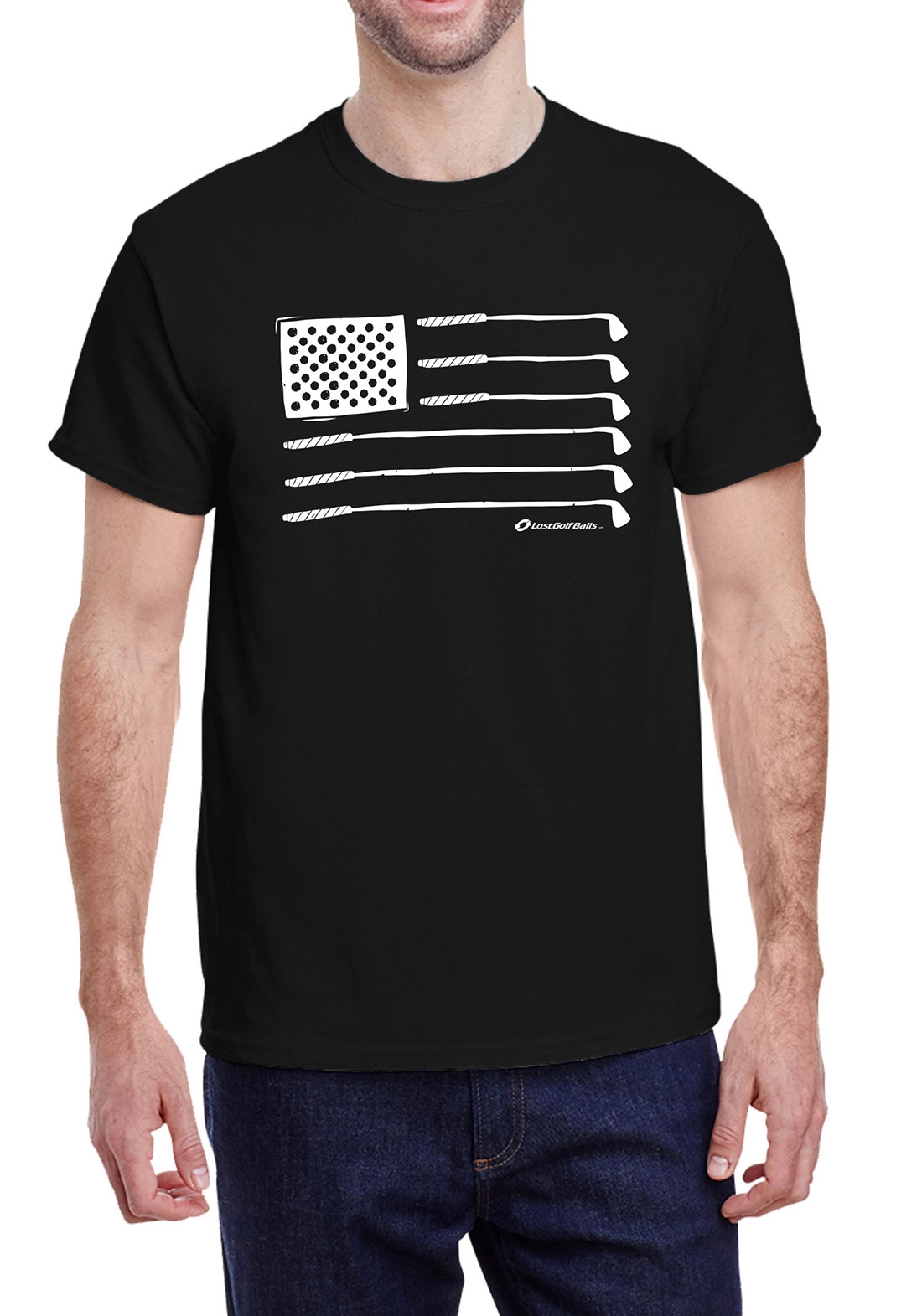 American Flag Crew Neck T-Shirt Black