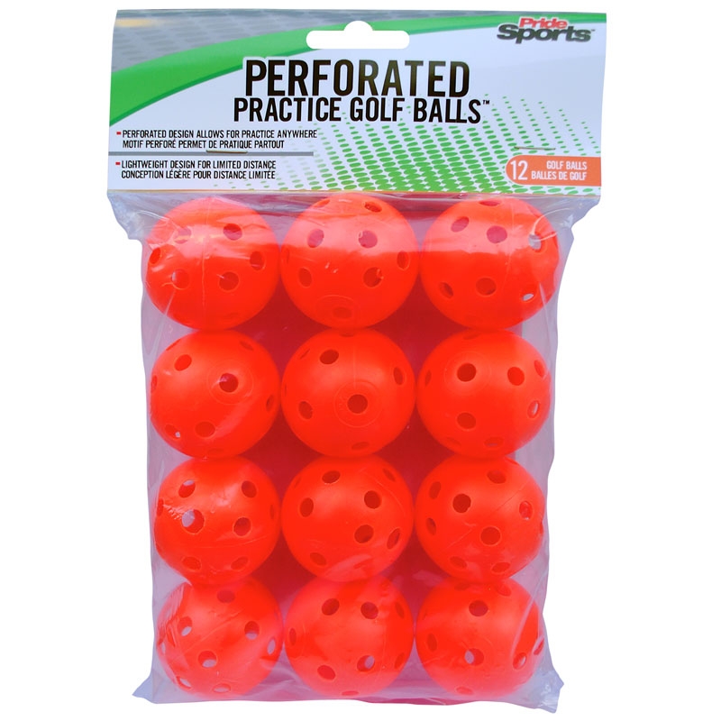 Pride Sports Perforated Orange Practice Golf Balls (12 Balls)