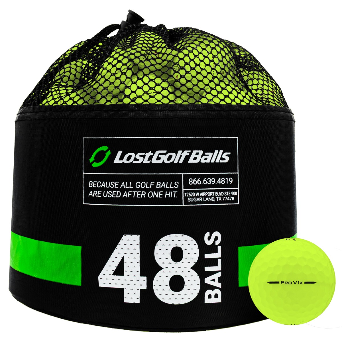 48 Titleist Pro V1x 2025 Yellow Bag