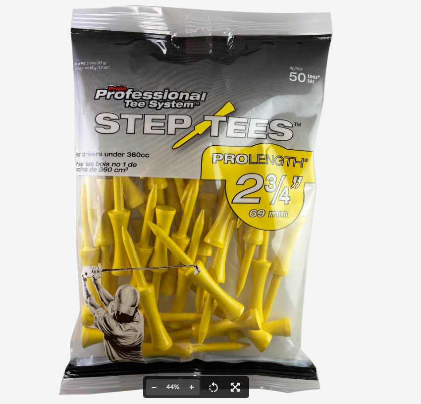 Pride Professional Tee System 2-3/4 Inch ProLength Step Tees - 50 Pack